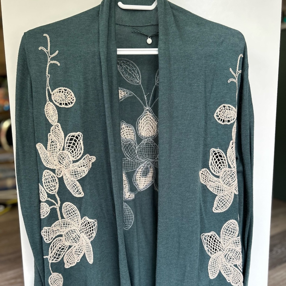 Anthropologie crochet detail cardigan